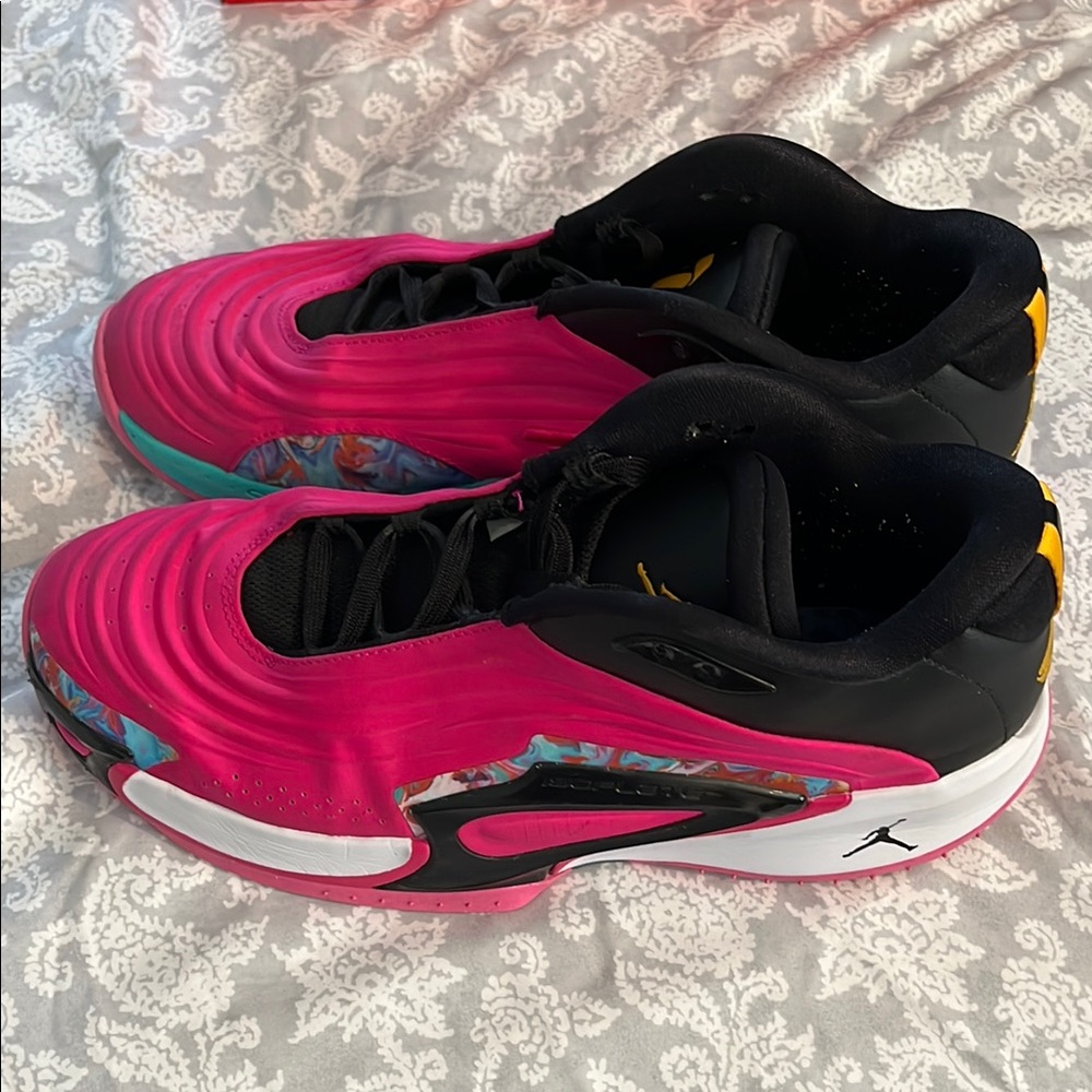 Jordan Pink and Black Athletic Shoes